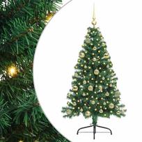 vidaXL Dirbtinis prieššventinis eglutė su šviesomis Žalia 150 cm PVC