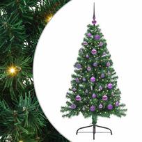 vidaXL Dirbtinis prieššventinis eglutė su šviesomis Žalia 150 cm PVC