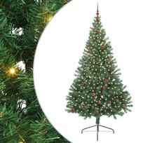 vidaXL Dirbtinis prieššventinis eglutė su šviesomis Žalia 240 cm PVC