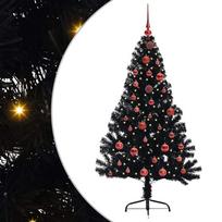 vidaXL Dirbtinis prieššventinis eglutė su šviesomis Juoda 150 cm PVC