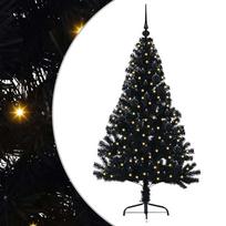 vidaXL Dirbtinis prieššventinis eglutė su šviesomis Juoda 150 cm PVC