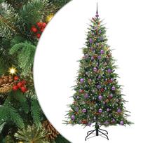 vidaXL Dirbtinė Sulankstoma Kalėdų Eglutė Žalia 210 cm PE ir PVC