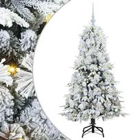 vidaXL Dirbtinė Sulankstoma Kalėdų Eglutė Balta 150 cm PE ir PVC