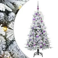 vidaXL Dirbtinė Sulankstoma Kalėdų Eglutė Balta 150 cm PE ir PVC