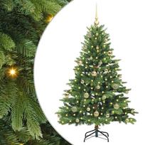 vidaXL Dirbtinė Kalėdų eglutė su 150 LED Žalia 150 cm PE ir PVC