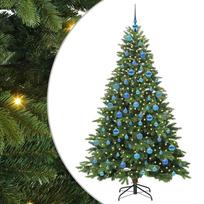 vidaXL Dirbtinė Kalėdų eglutė su 300 LED Žalia 180 cm PE ir PVC