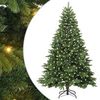 vidaXL Dirbtinė Kalėdų eglutė su 300 LED Žalia 210 cm PE ir PVC