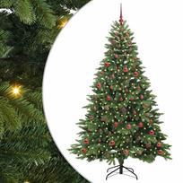 vidaXL Dirbtinė Kalėdų eglutė su 300 LED Žalia 210 cm PE ir PVC