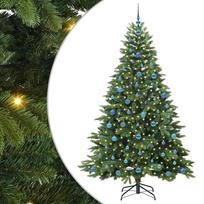 vidaXL Dirbtinė Kalėdų eglutė su 300 LED Žalia 210 cm PE ir PVC