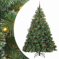 vidaXL Dirbtinė Kalėdų eglutė su 300 LED Žalia 210 cm PE ir PVC