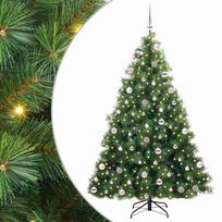 vidaXL Dirbtinė Kalėdų eglutė su 300 LED Žalia 210 cm PE ir PVC