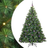 vidaXL Dirbtinė Kalėdų eglutė su 300 LED Žalia 210 cm PE ir PVC