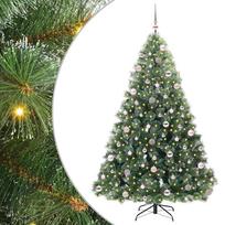 vidaXL Dirbtinė Kalėdų eglutė su 300 LED Žalia 210 cm PE ir PVC