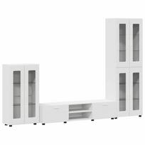 vidaXL TV spintelių komplektas FLORIN 3 vnt. 150 x 39 x 30 cm Balta