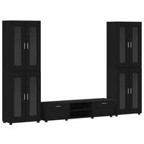 vidaXL TV spintelių komplektas FLORIN 3 vnt. 150 x 39 x 30 cm Juoda