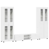 vidaXL TV spintelių komplektas FLORIN 3 vnt. 150 x 39 x 30 cm Balta
