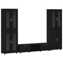 vidaXL TV spintelių komplektas FLORIN 3 vnt. 150 x 39 x 30 cm Juoda
