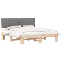 vidaXL Lovo rėmas su apmuštu galvūgaliu Šviesiai pilka 180 x 200 cm