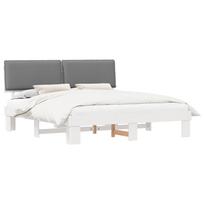 vidaXL Lovo rėmas su apmuštu galvūgaliu Šviesiai pilka 180 x 200 cm