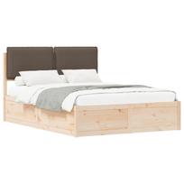 vidaXL Lovo rėmas su apmuštu galvūgaliu Taupe 140 x 190 cm