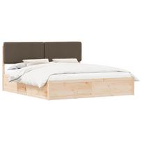 vidaXL Lovo rėmas su apmuštu galvūgaliu Taupe 180 x 200 cm
