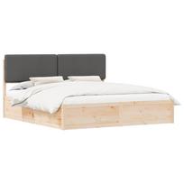 vidaXL Lovo rėmas su apmuštu galvūgaliu Tamsiai pilka 180 x 200 cm