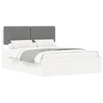 vidaXL Lovo rėmas su apmuštu galvūgaliu Šviesiai pilka 150 x 200 cm