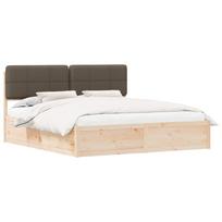 vidaXL Lovo rėmas su apmuštu galvūgaliu Taupe 180 x 200 cm