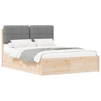 vidaXL Lovo rėmas su apmuštu galvūgaliu Šviesiai pilka 160 x 200 cm