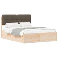 vidaXL Lovo rėmas su apmuštu galvūgaliu Taupe 160 x 200 cm