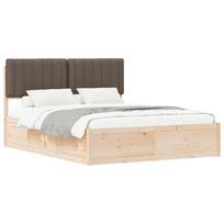 vidaXL Lovo rėmas su apmuštu galvūgaliu Taupe 150 x 200 cm