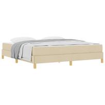 vidaXL Kiemas lova su čiužiniu Kreminė 180 x 200 cm audinys