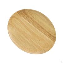 Wood Tray Food Fruit Sushi Salad Serving Dishes Wooden Round Plate XL beige