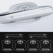 8 vnt. Automobilio durų rankenėlės lipdukas Skaidri apsauginė juostelė nuo įbrėžimų Toyota Corolla Camry Rav4 Yaris hilux Prius Auris gray