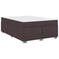 vidaXL Lovos rėmas su čiužiniu Tamsiai rudas 160 x 200 cm audinys