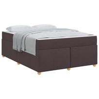 vidaXL Lovos rėmas su čiužiniu Tamsiai rudas 140 x 200 cm audinys