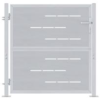 vidaXL Sodo vartai su užraktu Sidabro 85 x 97 cm Nerūdijantis Plienas