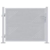 vidaXL Sodo vartai su užraktu Sidabro 85 x 70 cm Nerūdijantis Plienas