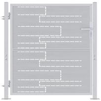 vidaXL Sodo vartai su užraktu Sidabro 85 x 97 cm Nerūdijantis Plienas