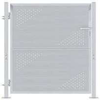 vidaXL Sodo vartai su užraktu Sidabro 85 x 97 cm Nerūdijantis Plienas