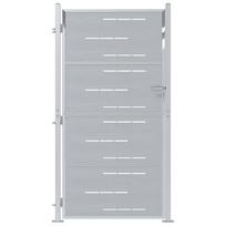 vidaXL Sodo vartai su užraktu Sidabro 85 x 196 cm Nerūdijantis Plienas