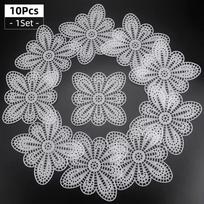 10PCS White Plastic Butterfly Sheet Knitting Board Grid Crochet Embellishments DIY Weaving Bag Material Cross Stitch Patterns gray