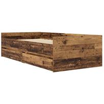 vidaXL Lovos rėmas Senovinis medis 90 x 190 cm Kietos pušies mediena