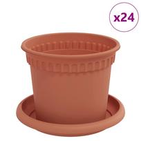vidaXL Augalų vazonai 24 vnt. Raudona plyta Plastmasė