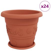 vidaXL Augalų vazonai 24 vnt. Raudona plyta Ø 39 x 32 cm Plastmasė