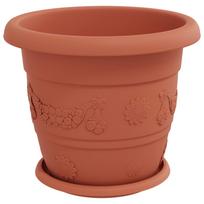 vidaXL Augalų vazonai 24 vnt. Raudona plyta Ø 30 x 25 cm Plastmasė