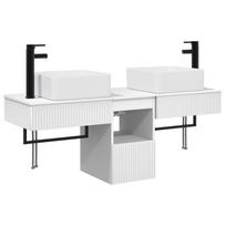 vidaXL Vonios spintos komplektas 3 vnt. Balta 136 x 35 x 80 cm