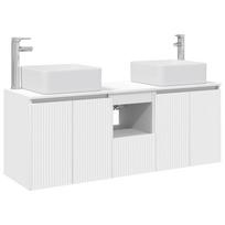 vidaXL Vonios spintos komplektas 3 vnt. Balta 135 x 35 x 80 cm