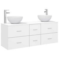 vidaXL Vonios spintos komplektas 3 vnt. Balta 129 x 35 x 80 cm