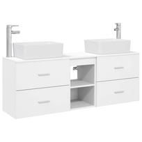 vidaXL Vonios spintos komplektas 3 vnt. Balta 136 x 35 x 80 cm